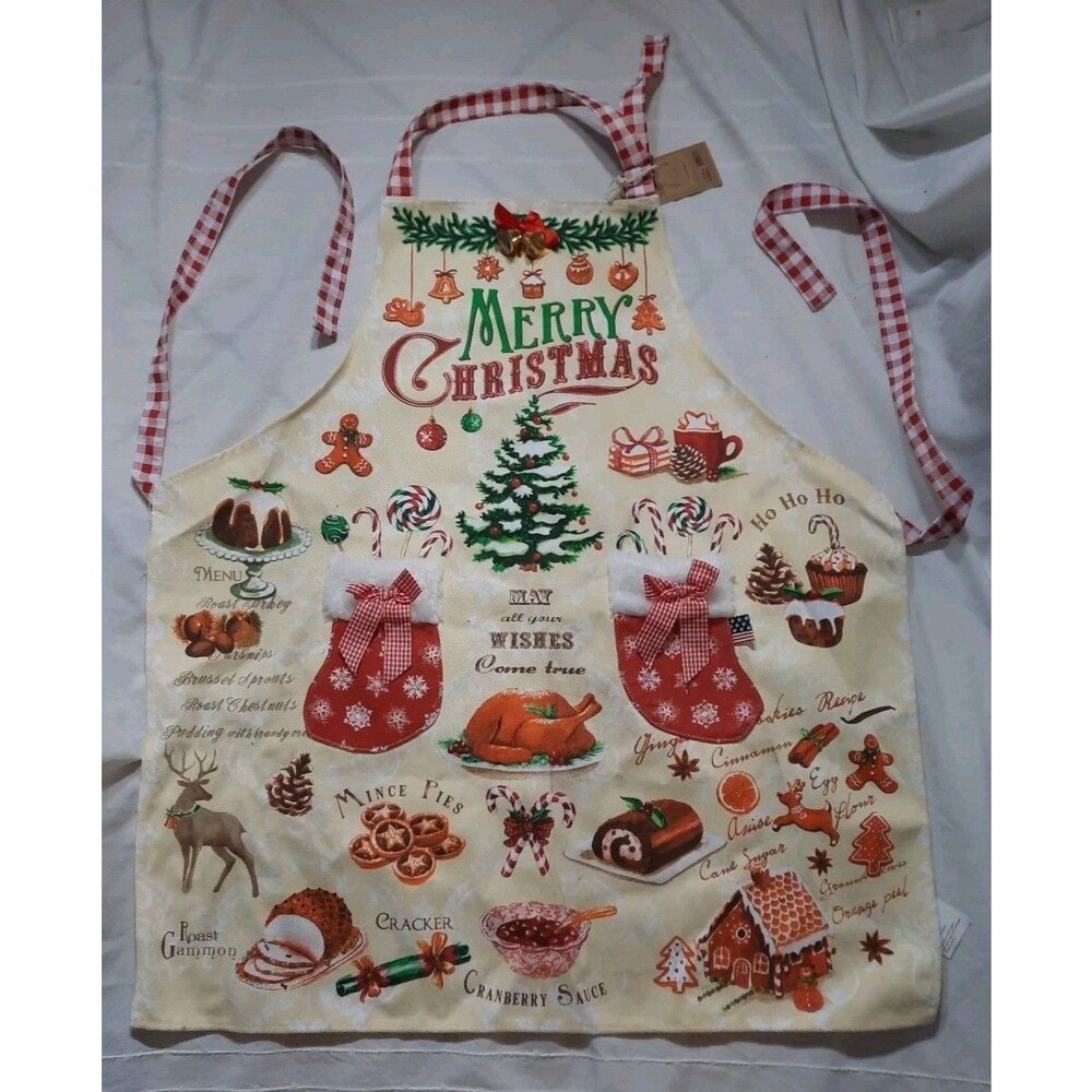NWT Kitchen Chic “Marry Christmas” Adjustable Christmas Theme Apron
